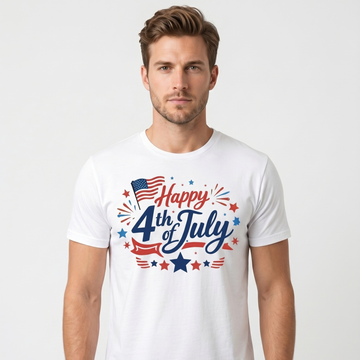 Happy 4th of July T-Shirt | Patriotic American Flag Tee | Independence Day Gift | Men's & Women's USA Pride Shirt