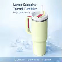 40oz Insulated Tumbler with Handle & Straw Lid